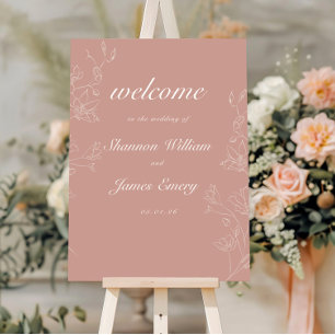 Poster Sinal de Boas-Vindas de Casamento Terracotta Boh