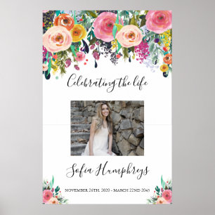 Poster Sinal de Boas-Vindas de Celebração Floral da Vida,