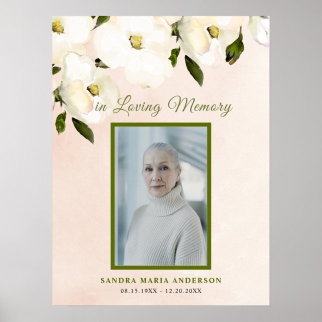 Poster Sinal de Boas-Vindas de Celebração Floral de Funer (Frente)