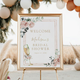 Poster Sinal de Boas-Vindas de Chá de Noiva com Brunch e 