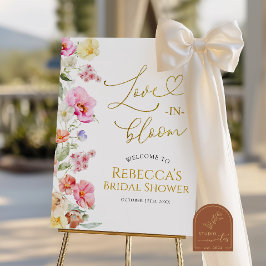 Poster Sinal de Boas-Vindas de Chá de Noiva Floral Colori