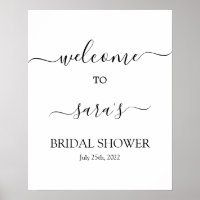 Sinal de boas-vindas de chá de noiva minimalista s