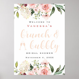 Poster Sinal de boas-vindas de chá de panela Brunch e Bub