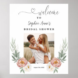 Poster Sinal de Boas-Vindas de Chuveiro de Noiva com Flor