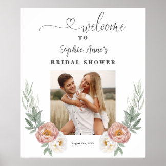 Poster Sinal de Boas-Vindas de Chuveiro de Noiva com Flor