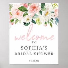 Poster Sinal de Boas-Vindas de Chuveiro de Noiva Floral R