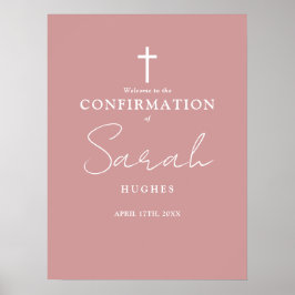 Poster Sinal de boas-vindas de confirmação de script cor-