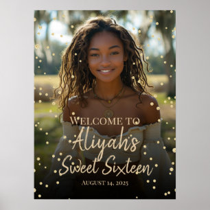 Poster Sinal de boas-vindas de dezesseis anos de ouro