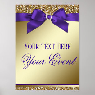 Poster Sinal de Boas-Vindas de Evento Elegante Dourado Ro