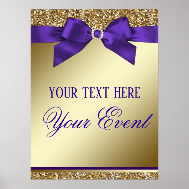Poster Sinal de Boas-Vindas de Evento Elegante Dourado Ro (Frente)