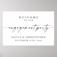 Sinal de Boas-Vindas de Festa de Noivado Minimalis