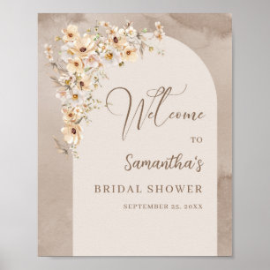 Poster Sinal de boas-vindas de flores selvagens neutras d