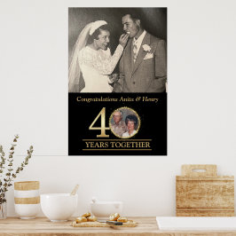 Poster Sinal de Boas-Vindas de Foto de Aniversário de 40 