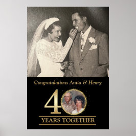 Poster Sinal de Boas-Vindas de Foto de Aniversário de 40 