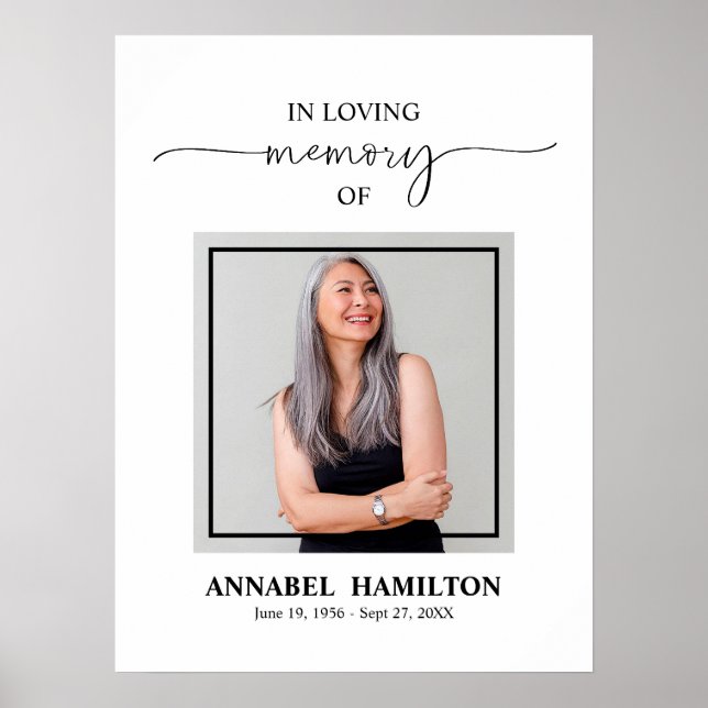 Poster Sinal de Boas-Vindas de Foto de Funeral Memorial S (Frente)