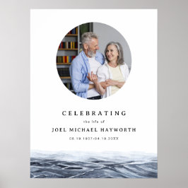Poster Sinal de Boas-Vindas de Funeral Minimalista Oceano
