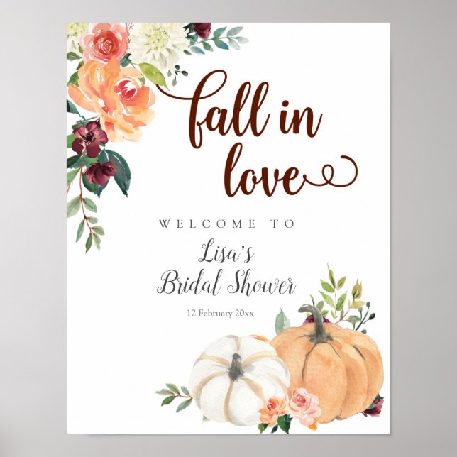 Poster Sinal de boas-vindas de Marsala Pumpkin no amor (Frente)