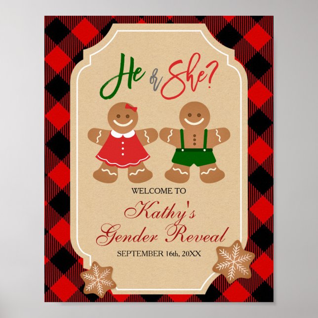 Poster Sinal de boas-vindas de Natal do Gingerpão (Frente)