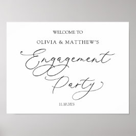 Poster Sinal de Boas-Vindas de Noivado Clássico