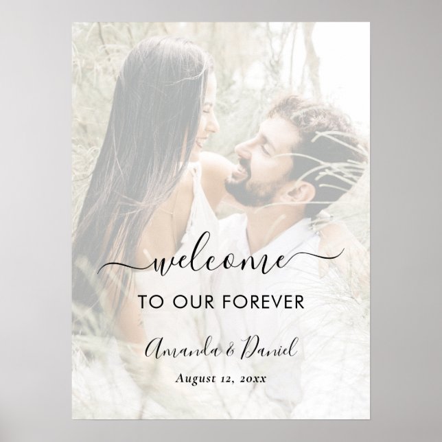 Poster Sinal de Boas-Vindas de Sobreposição de Foto de Le (Frente)