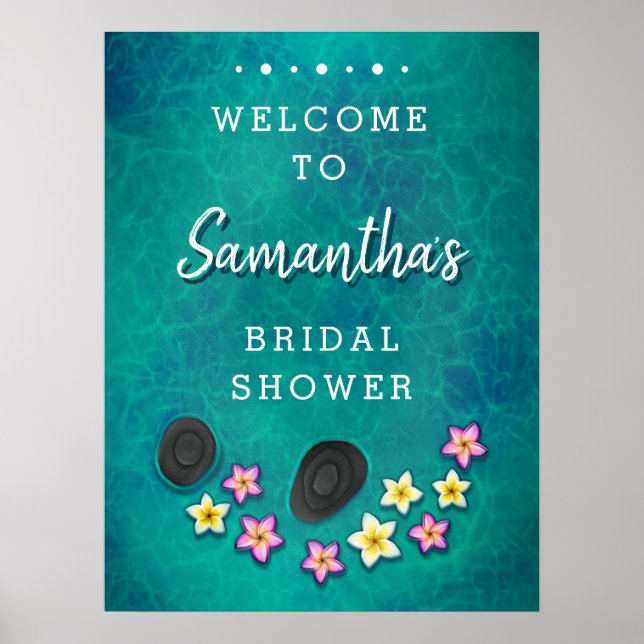 Poster Sinal de Boas-Vindas de Spa de Flores Flutuantes (Frente)