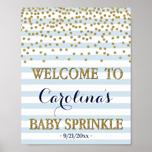 Poster Sinal de Boas-Vindas de Sprinkle de Bebê Menino Do (Frente)