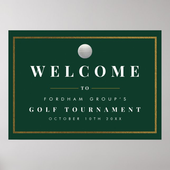 Poster Sinal de Boas-Vindas de Torneio de Golfe  (Frente)