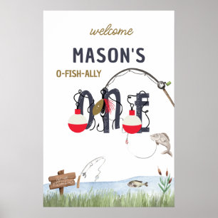 Poster Sinal de boas-vindas de um único pescador