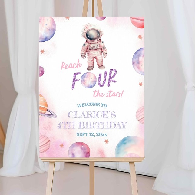 Poster Sinal de Boas-Vindas do 4º Aniversário da Menina A (Criador carregado)