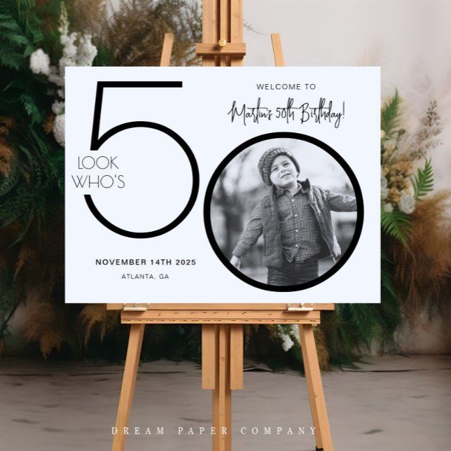 Póster Sinal de boas-vindas do 50º aniversário da Foto Mo (Criador carregado)