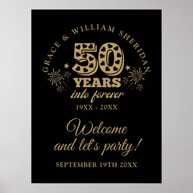 Poster Sinal de Boas-vindas do 50º Aniversário no Forever (Frente)