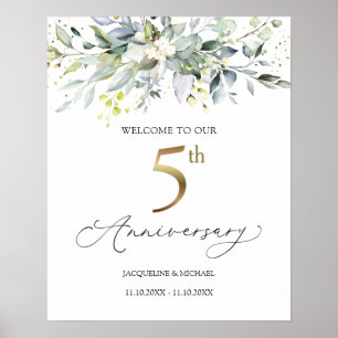 Poster Sinal de Boas-vindas do 5 de Casamento Eucalyptus