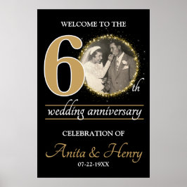 Poster Sinal de boas-vindas do 60º aniversário ou qualque