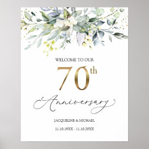 Poster Sinal de Boas-vindas do 70 de Casamento Eucalyptus