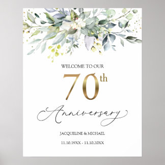 Poster Sinal de Boas-vindas do 70 de Casamento Eucalyptus