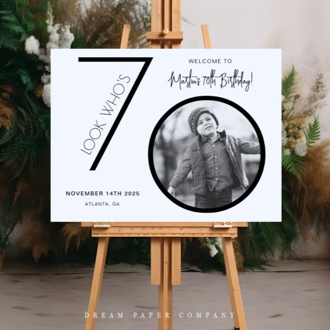 Póster Sinal de Boas-vindas do 70 de Foto Moderno (Criador carregado)