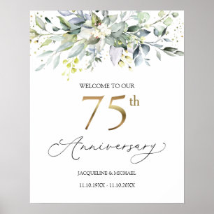Poster Sinal de boas-vindas do 75º aniversário do casamen