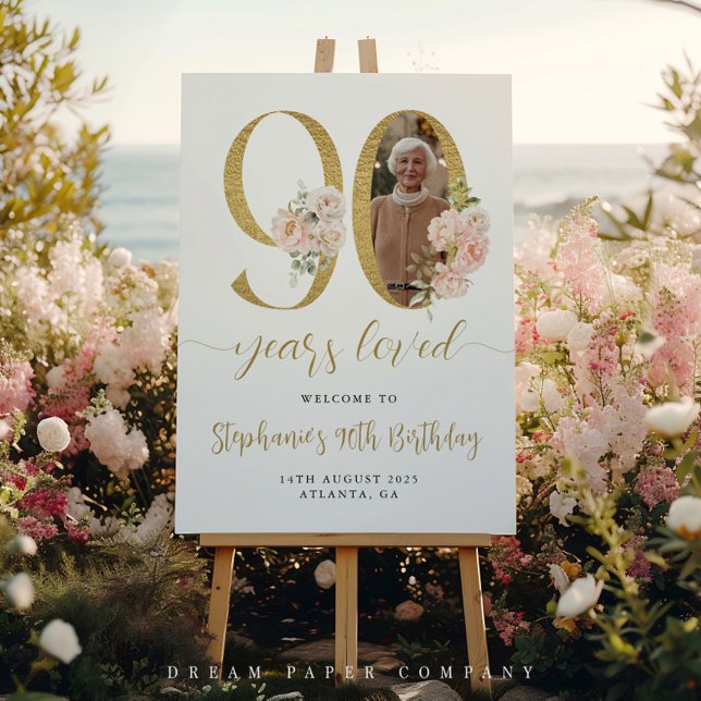 Póster Sinal de Boas-vindas do 90 de Fotografia Floral Co (Criador carregado)