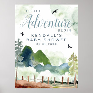 Poster Sinal de boas-vindas do Adventure Chá de fraldas