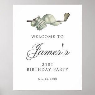 Poster Sinal de boas-vindas do aniversário de 21 anos de