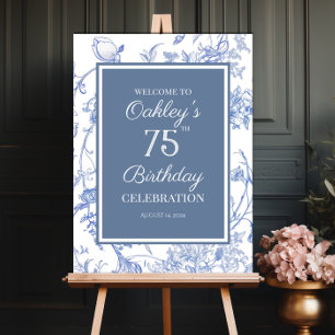 Poster Sinal de boas-vindas do aniversário floral da Regê