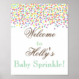 Póster Sinal de boas-vindas do Baby Sprinkle