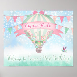 Poster Sinal de boas-vindas do balão de ar quente 311