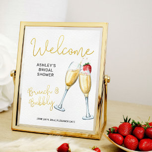 Poster Sinal de boas-vindas do Brunch e da Bubble Champag