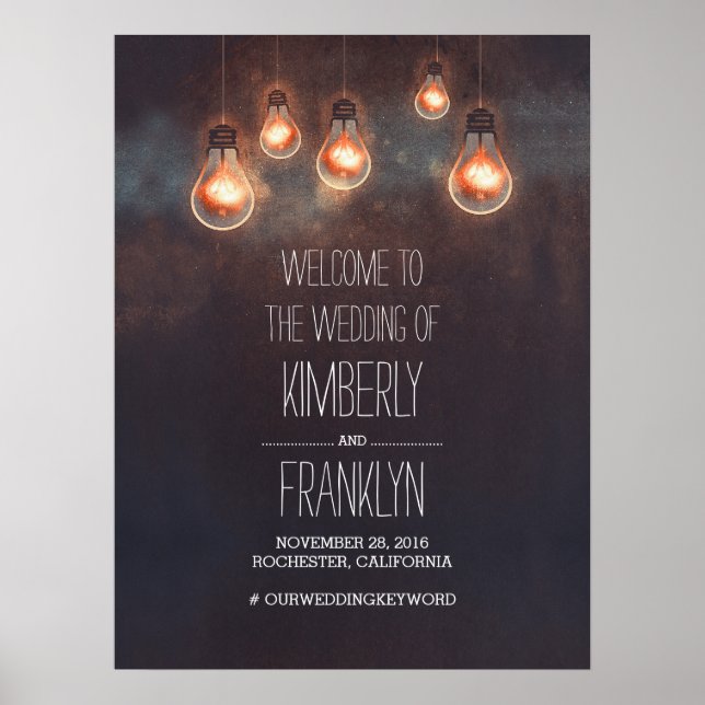 Póster Sinal de boas-vindas do casamento (Frente)