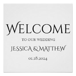 Póster Sinal de boas-vindas do casamento clássico