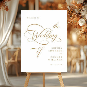 Poster Sinal de Boas-vindas do Casamento Clássico Elegant