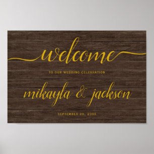 Poster Sinal de boas-vindas do casamento com roteiro da