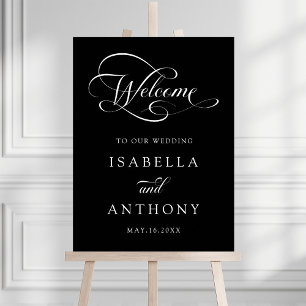 Poster Sinal de Boas-vindas do Casamento da Caligrafia El