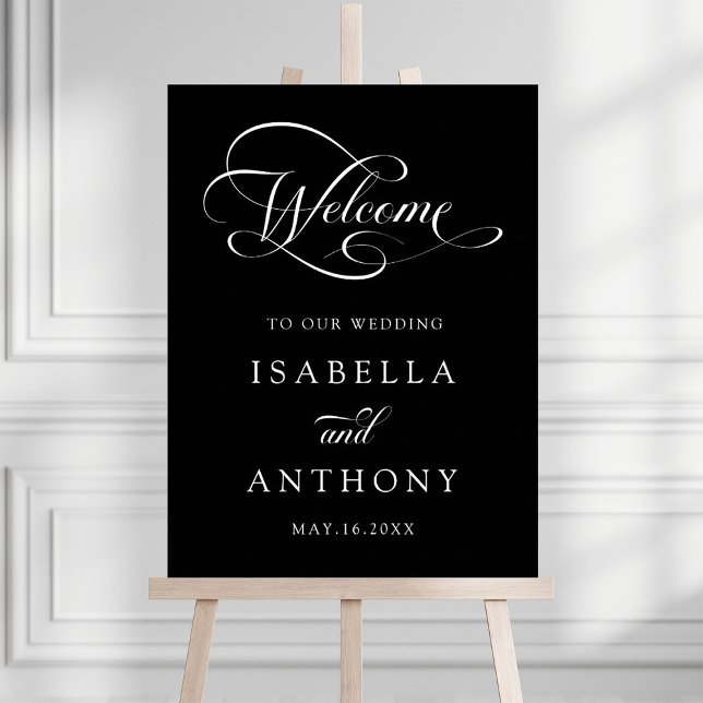 Poster Sinal de Boas-vindas do Casamento da Caligrafia El (Criador carregado)